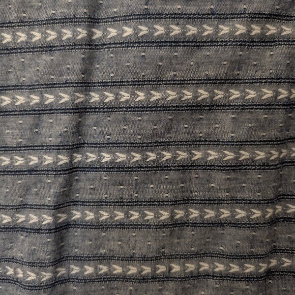 beachlunchlounge Cotton Sleeveless Lined Blue White Chambray Striped Dress M - Picture 5 of 5